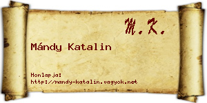 Mándy Katalin névjegykártya